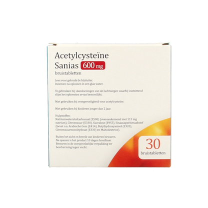 Sanias Acetylcysteine 600mg 30 Bruistabletten