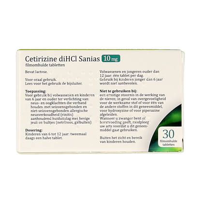Sanias Cetirizine diHCl 10 mg 30 Tabletten