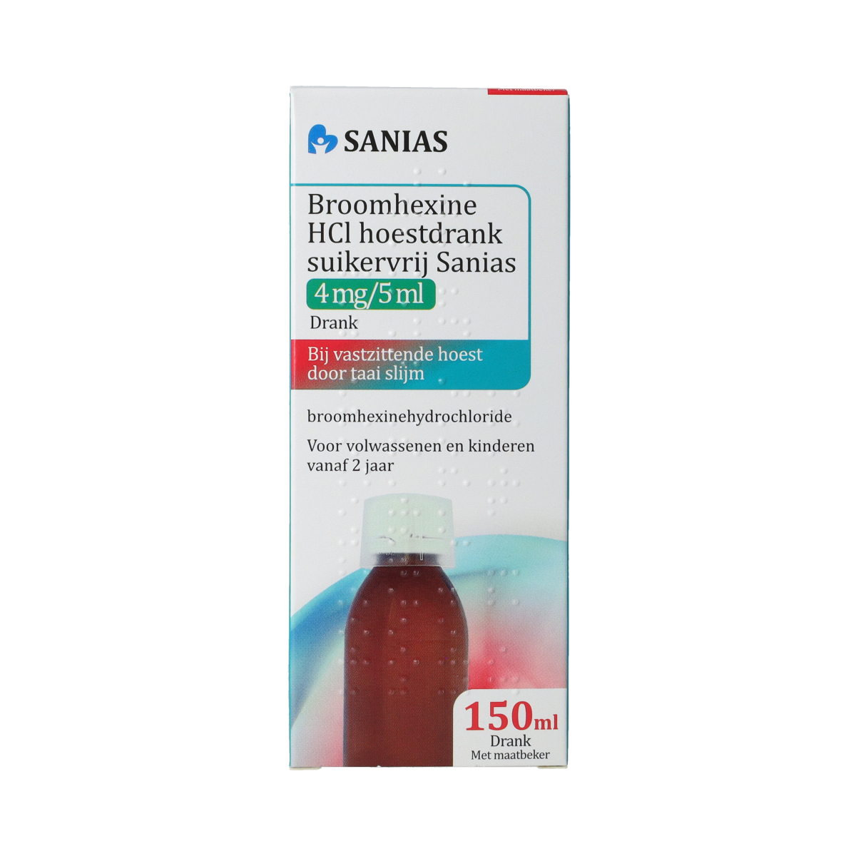 Sanias BROOMHEXINE HCL SANIAS HOESTDRANK 4 MG/5 ML FLACON 150.00 Milliliter