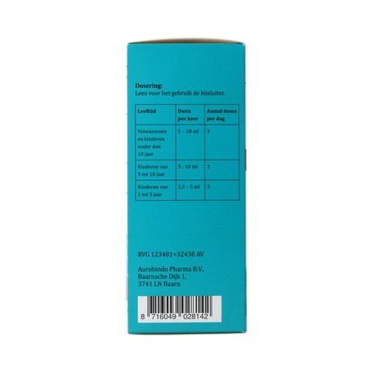 Sanias BROOMHEXINE HCL SANIAS HOESTDRANK 4 MG/5 ML FLACON 150.00 Milliliter