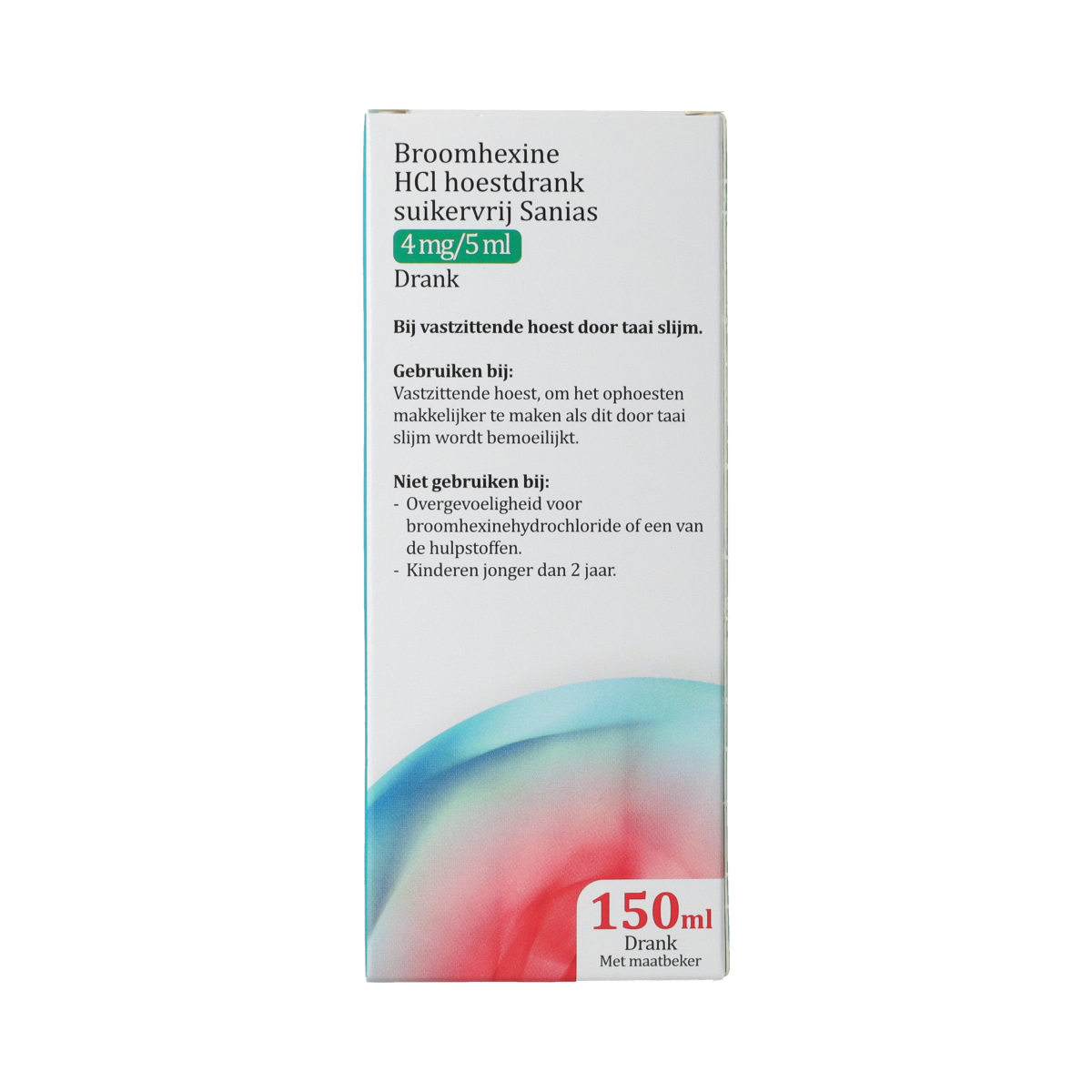 Sanias BROOMHEXINE HCL SANIAS HOESTDRANK 4 MG/5 ML FLACON 150.00 Milliliter