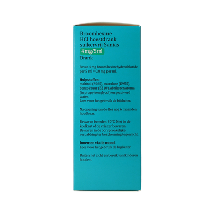Sanias BROOMHEXINE HCL SANIAS HOESTDRANK 4 MG/5 ML FLACON 150.00 Milliliter
