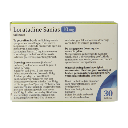 Sanias Loratadine 10mg 30 Tabletten