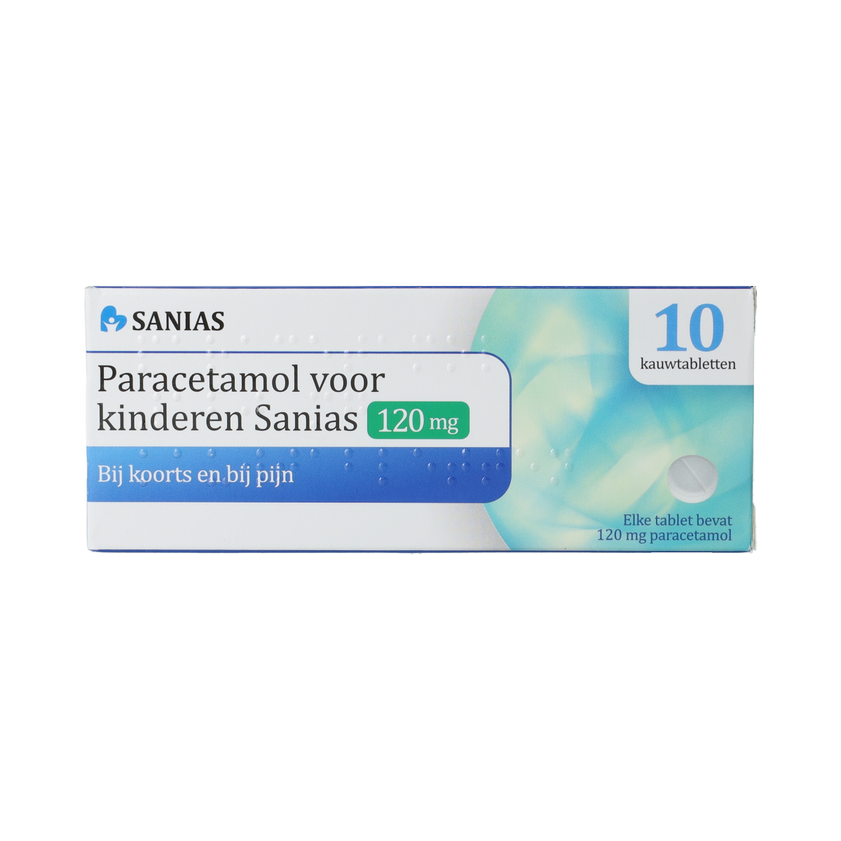 Sanias PARACETAMOL SANIAS VOOR KIND KAUWTABLET 120 MG 10.00 Stuks