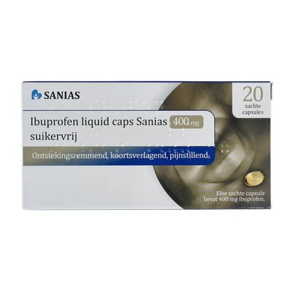 Sanias Ibuprofen liquid 400mg suikervrij 20.00 Capsules