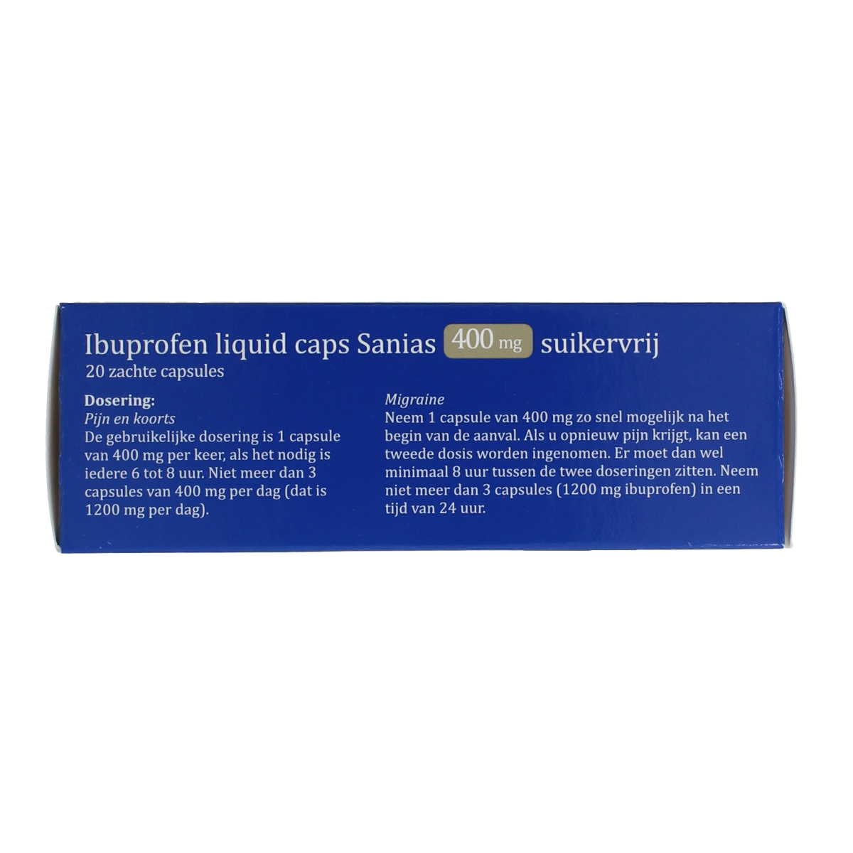 Sanias Ibuprofen liquid 400mg suikervrij 20.00 Capsules