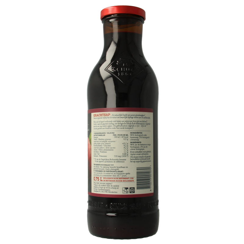 Schulp Krachtsap rode bietensap puur bio 750 Milliliter