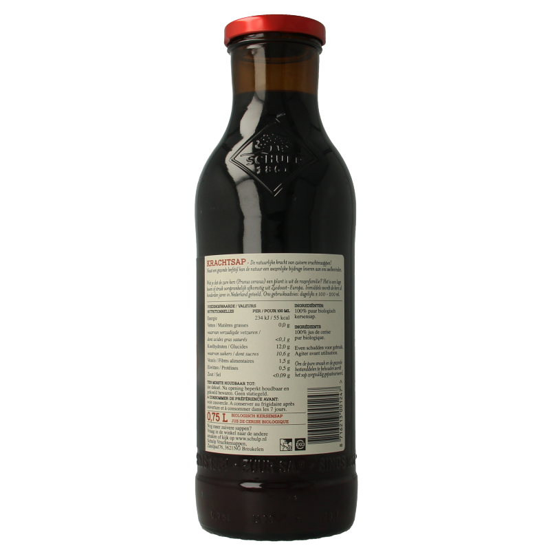 Schulp Krachtsap kersensap puur bio 750 Milliliter