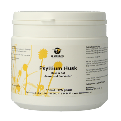 Groene Os Psyllium husk hond kat 125 Gram