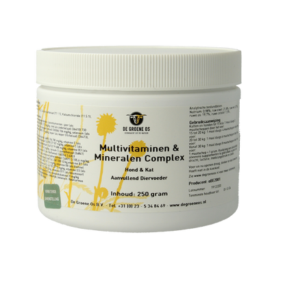 Groene Os Multi vitamine & mineralen complex hond/kat 250 Gram