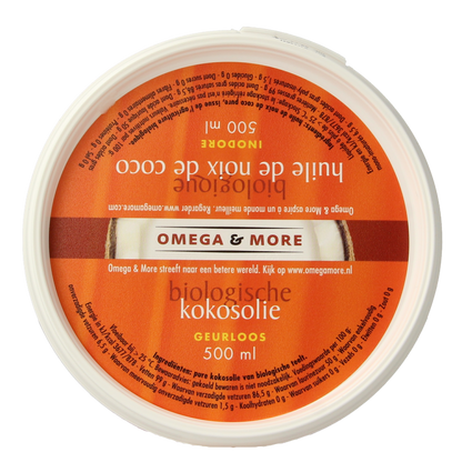 Omega & More Kokosolie geurloos bio 500 Milliliter