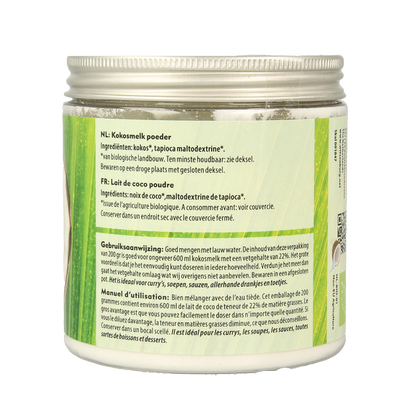 Omega & More Kokosmelk poeder vegan bio 200 Gram