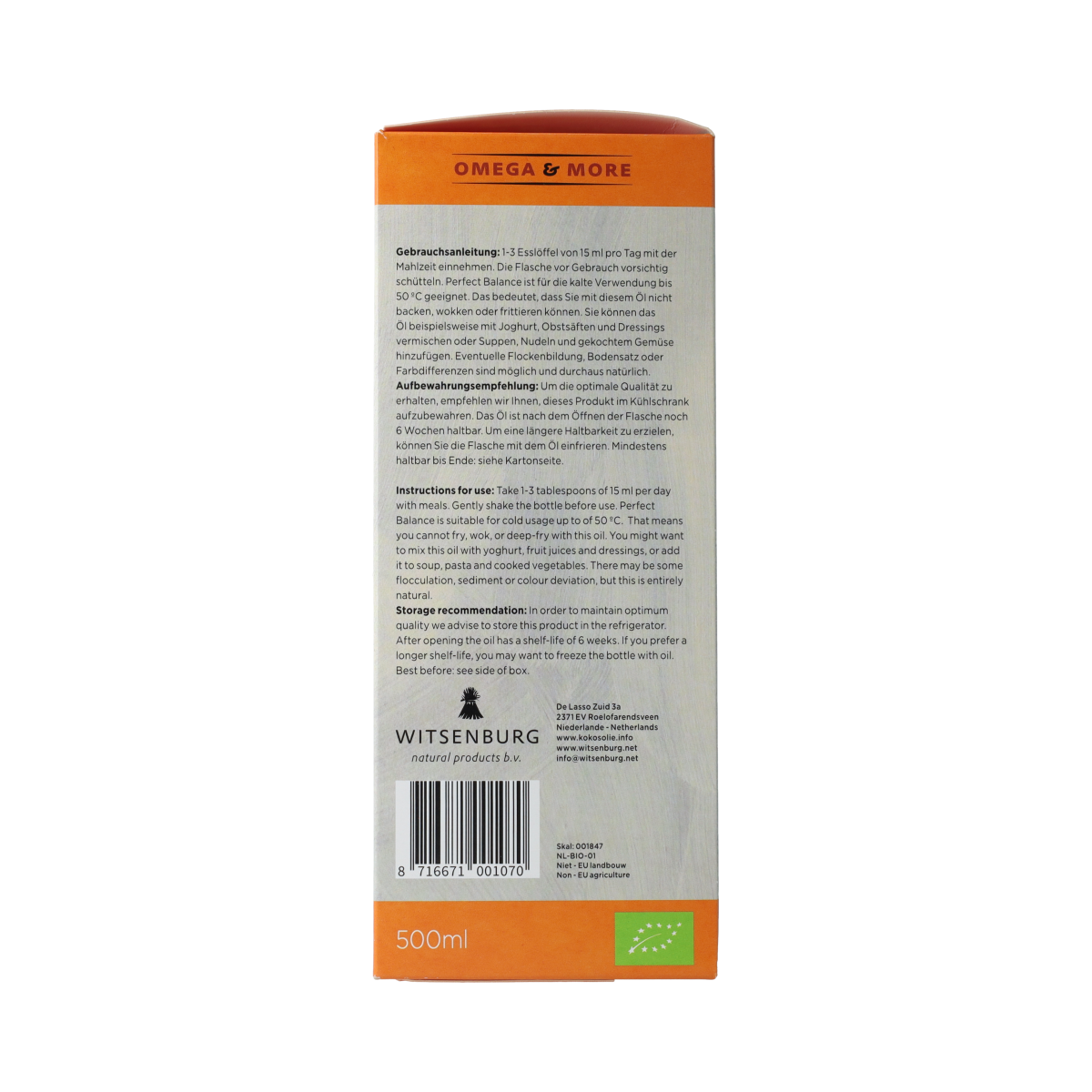 Omega & More Perfect balance bio 500.00 Milliliter