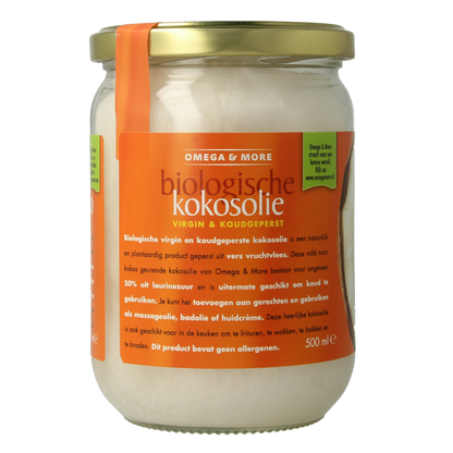 Omega & More Kokosolie extra virgin glas bio 500 Milliliter