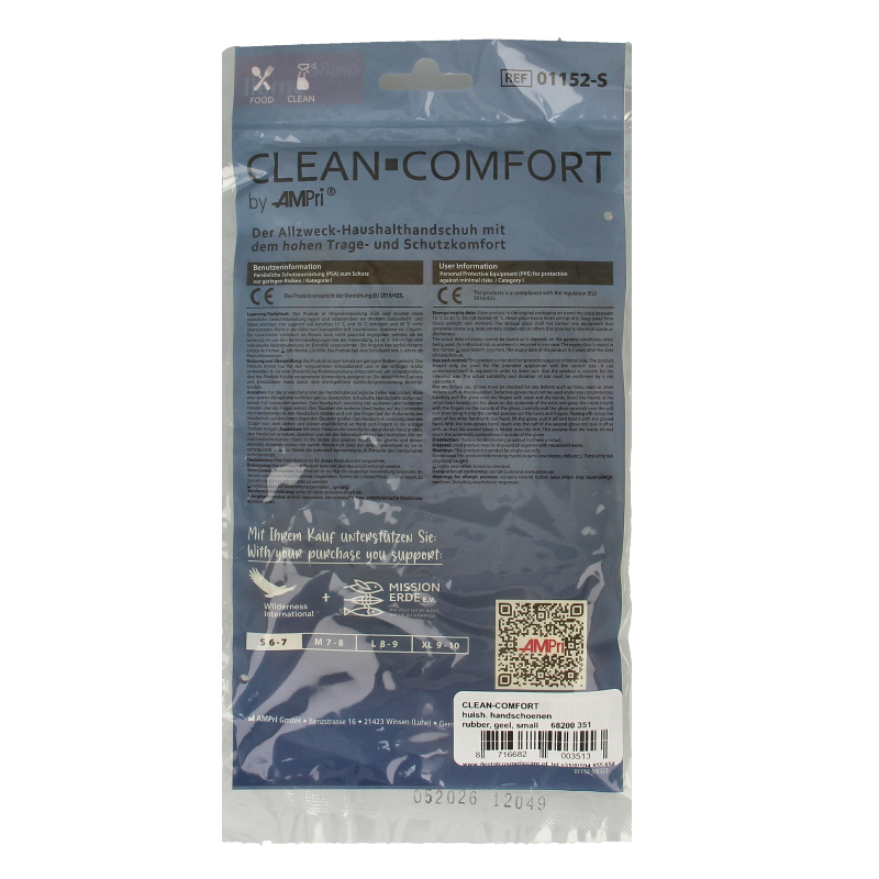 CLEAN-COMFORT Huishoudhandschoen geel maat S 1 Paar