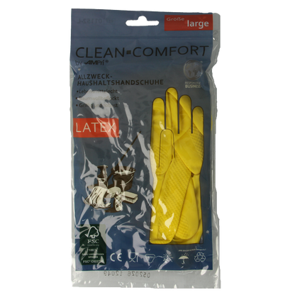 CLEAN-COMFORT Huishoudhandschoen geel maat L 1 Paar