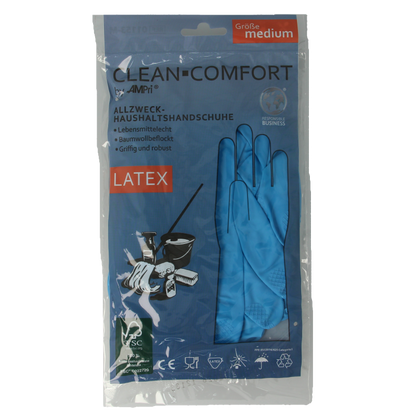 CLEAN-COMFORT Huishoudhandschoen blauw maat M 1 Paar