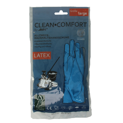 CLEAN-COMFORT Huishoudhandschoen blauw maat L 1 Paar