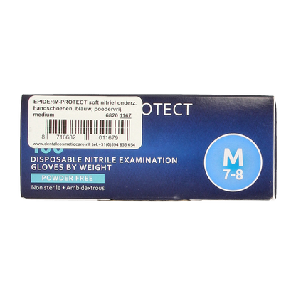 Epiderm Protect Nitriel onderzoekhandschoen poedervrij M blauw 100 Stuks