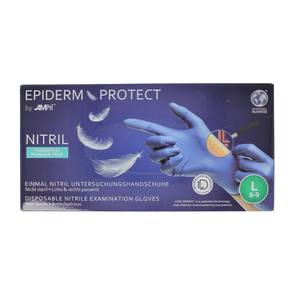 Epiderm Protect Nitriel onderzoekhandschoen poedervrij L blauw 100 Stuks