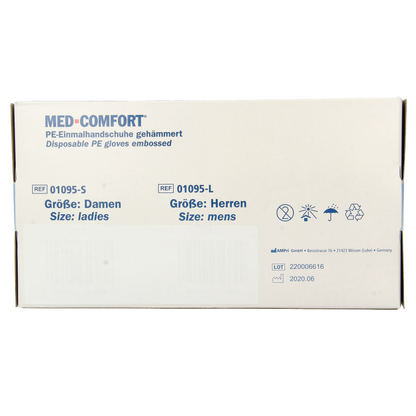 Med Comfort Handschoen PE geruwd blauw 100 Stuks