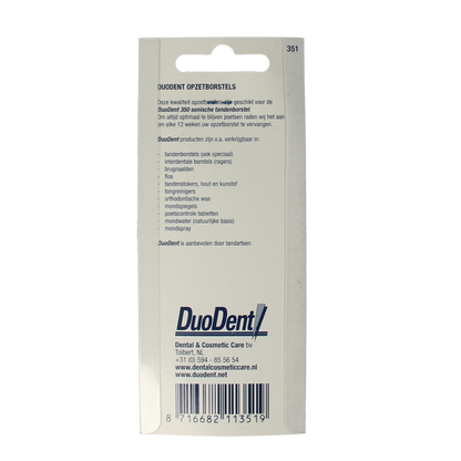 Duodent Replacement opzetborstels  350 sonisch 3 Stuks