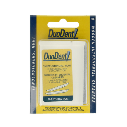 Duodent Tandenstoker hout fine/extra fine dubbelzijdig 100 Stuks