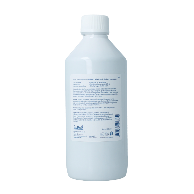 Duodent Mondwater aloe vera/salie 500 Milliliter