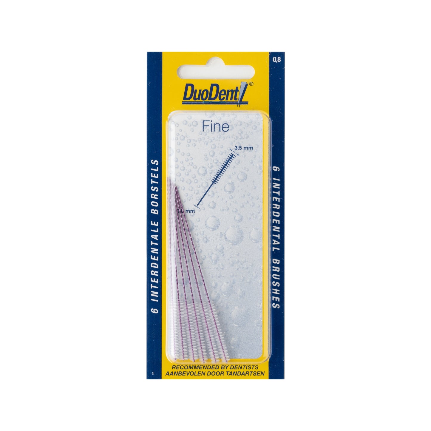Duodent Interdentaal borstel fine 0.8 6 Stuks