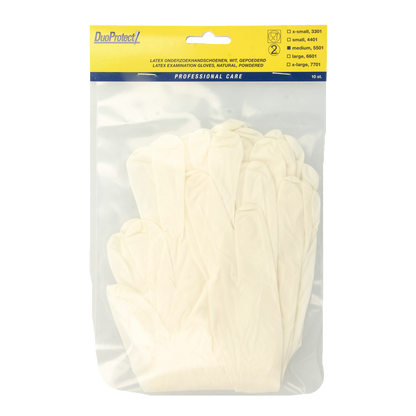 Duoprotect Handschoen latex medium 10.00 Stuks