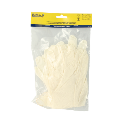 Duoprotect Handschoen latex poedervrij S 10.00 Stuks