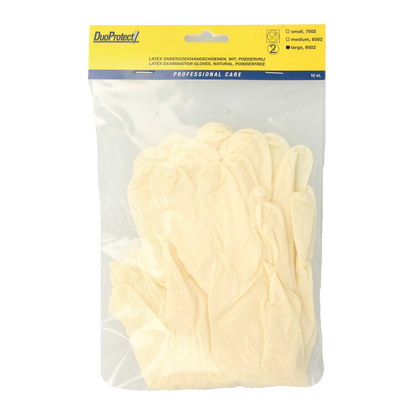 Duoprotect Handschoen latex poedervrij large 10 Stuks