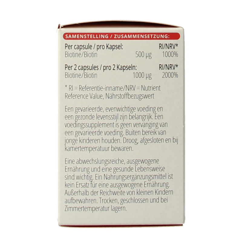 Vitals Biotine 500 mcg 100 Capsules