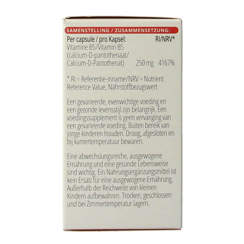 Vitals Vitamine B5 250mg 100 Capsules