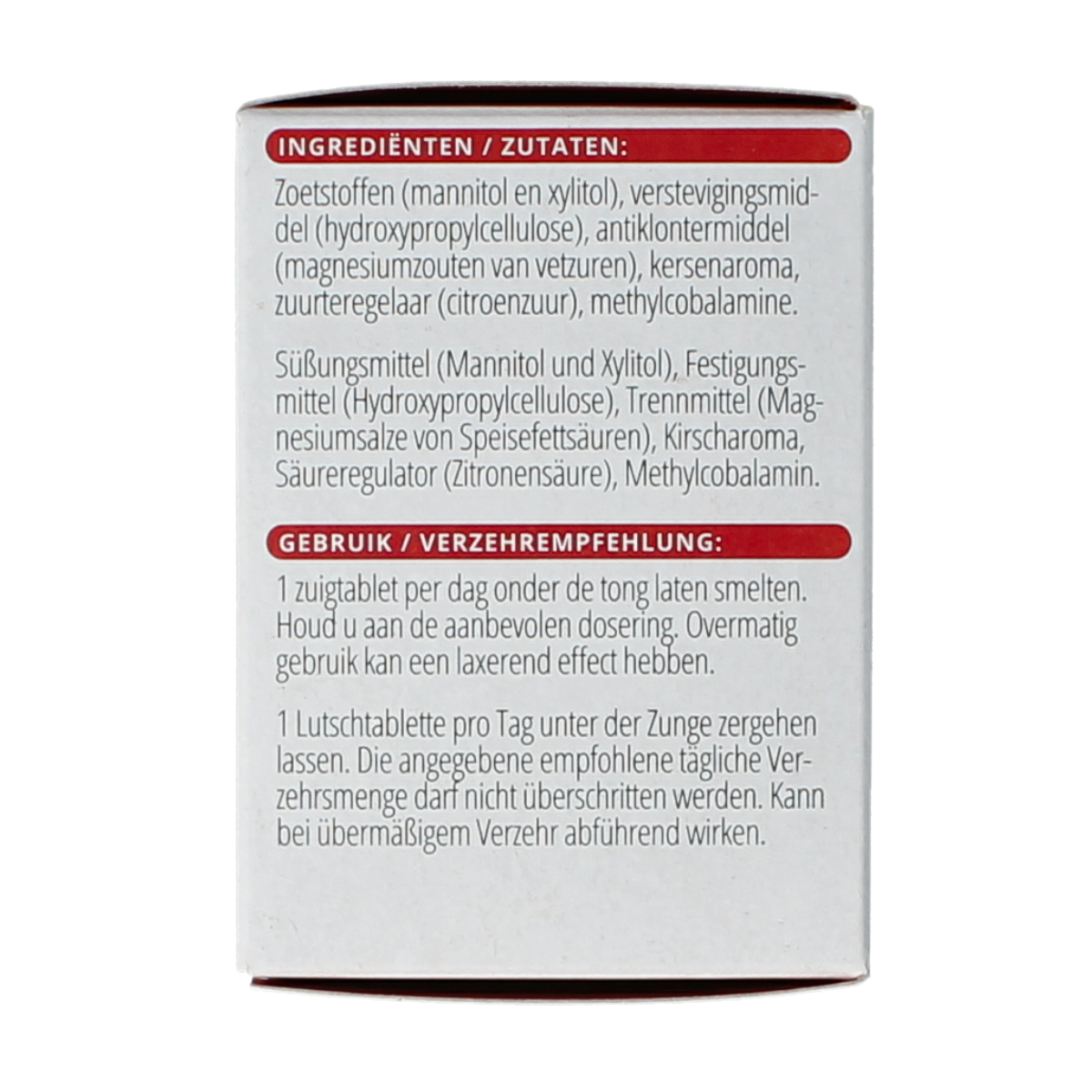 Vitals Vitamine B12 methyl 1000 mcg 100.00 Zuigtabletten