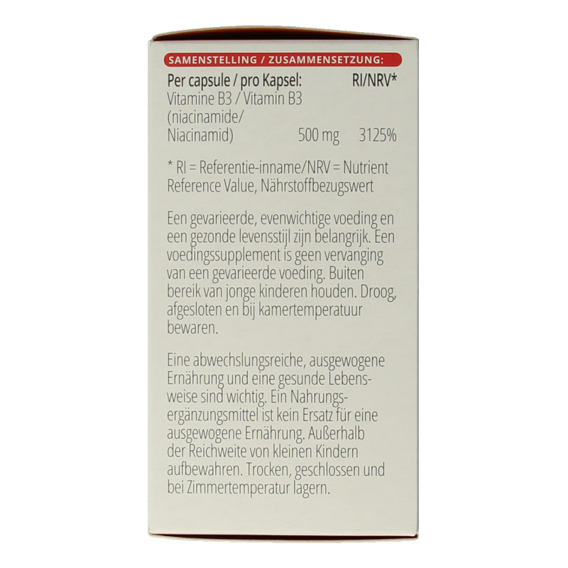 Vitals Vitamine B3 niacinamide 500mg 100 Capsules