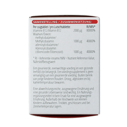 Vitals Vitamine B12 2000 mcg 100.00 Zuigtabletten