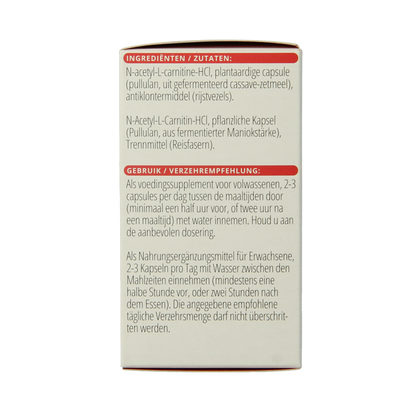 Vitals Acetyl-L-Carnitine 500mg 60 Vegetarische capsules