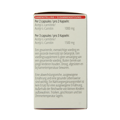 Vitals Acetyl-L-Carnitine 500mg 60 Vegetarische capsules