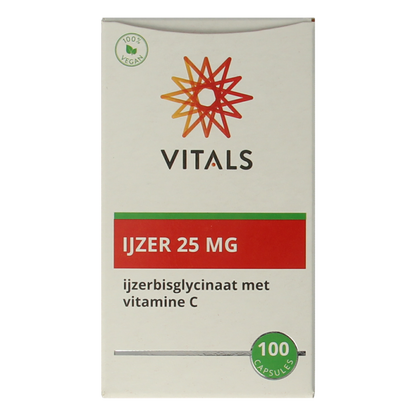 Vitals IJzer 25mg met vitamine C 100 Capsules
