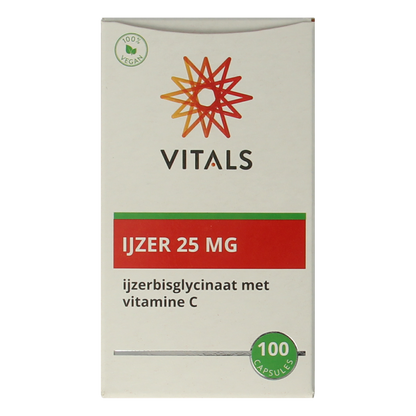 Vitals IJzer 25mg met vitamine C 100.00 Capsules