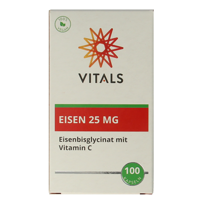 Vitals IJzer 25mg met vitamine C 100 Capsules