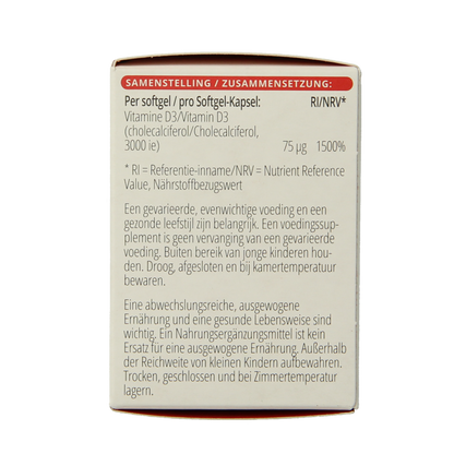 Vitals Vitamine D3 3000IE 100 Softgels