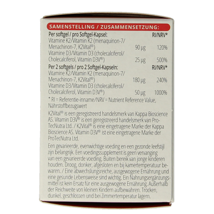 Vitals Vitamine K2 + D3 60 Softgels