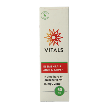 Vitals Elementair zink & koper 60 Milliliter