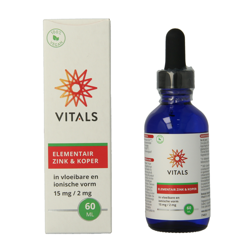 Vitals Elementair zink & koper 60 Milliliter