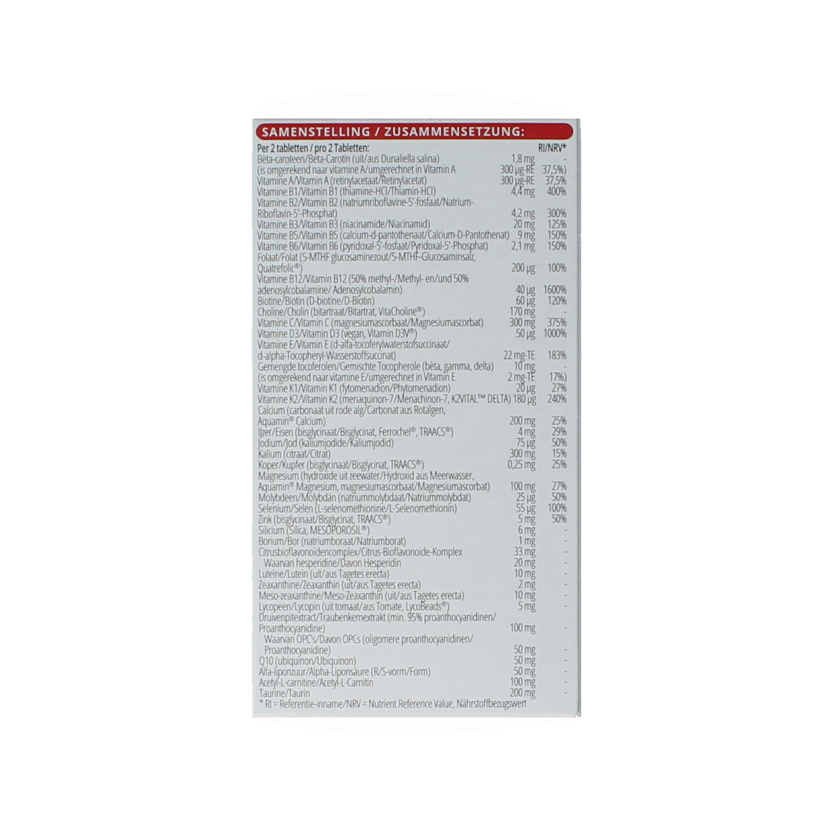 Vitals Elke dag platinum 60.00 Tabletten