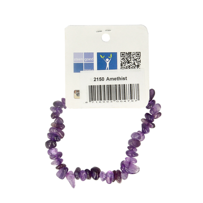 Steengoed Splitkralen armband amethyst op kaart 1 Stuks