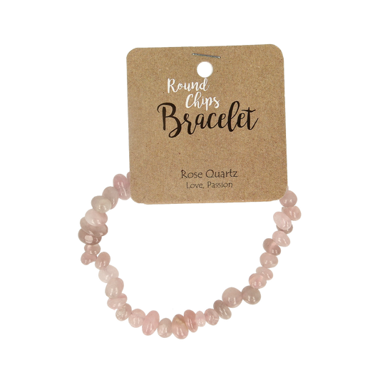 Steengoed Splitkralen armband roze kwarts op kaart 1 Stuks