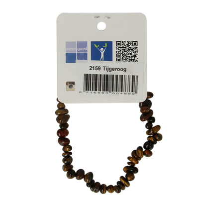 Steengoed Splitkralen armband tijgeroog op kaart 1 Stuks